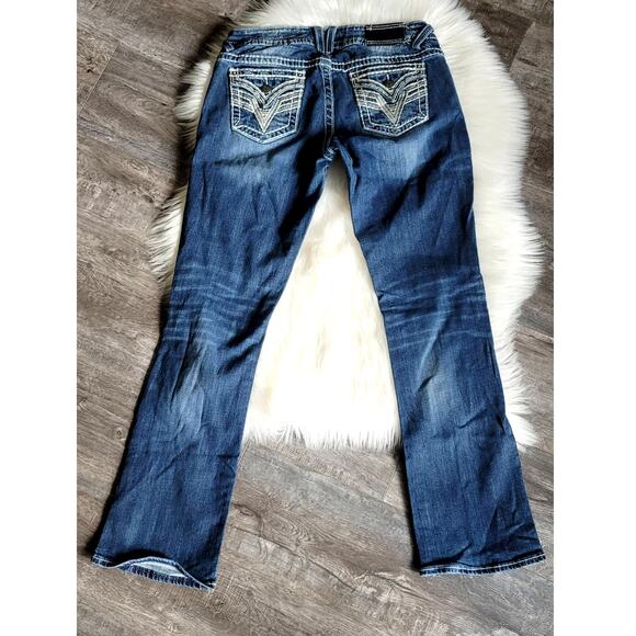 EUC Vigoss White Stitching Faded Slim Boot Jeans - Size 9/10 - Picture 3 of 9